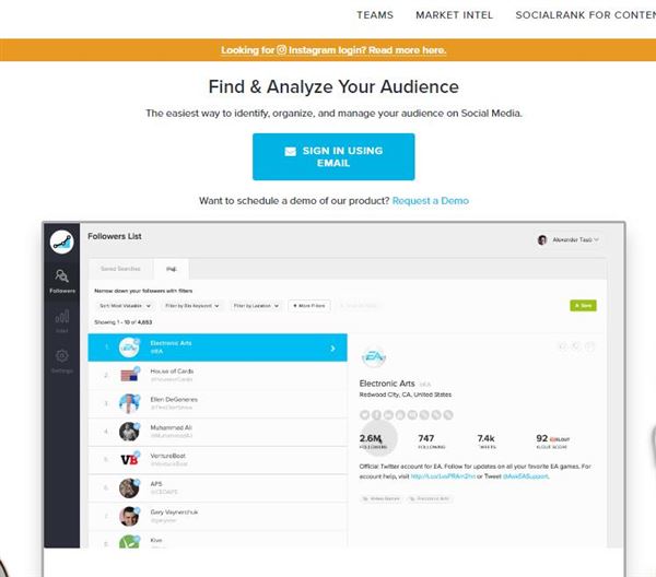 用户分析工具SocialRank_Twitter和Instagram